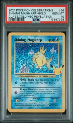 2021 Pokemon Shining Magikarp Celebrations #66 Classic Neo Revelation PSA 10 - Image 1