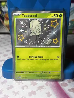 Toedscool Paldean Fates Baby Shiny Holo Rare Pokemon TCG Card 105/091 - Image 1