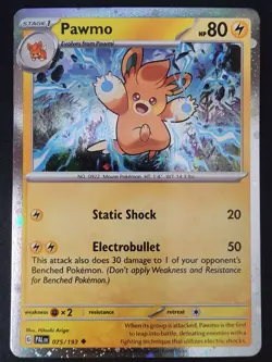 2 Card Lot Pawmo 075/193 & Pawmi 074/193 Pokemon TCG Cards Paldea Evolved "PAL" - Image 2
