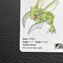 KFC Vintage 1998 Nintendo #123 Pokemon Scyther Mini Card #1 - Image 5