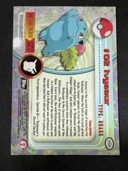 1999 Topps TV Series #02 Ivysaur Flames Card Pokemon TCG Foil Black Label - Image 6