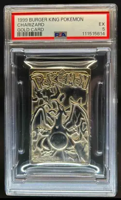 1999 Pokemon Burger King Gold Card Promo Charizard #NNO PSA 5 - Image 1