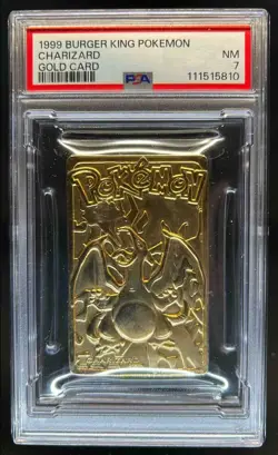 1999 Pokemon Burger King Gold Card Promo Charizard #NNO PSA 7 - Image 1