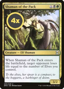 MTG Playset (4x) Shaman of the Pack ** Eternal Masters ** English (NM) - Image 1