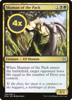 MTG Playset (4x) Shaman of the Pack ** Eternal Masters ** English (NM) - Image 3