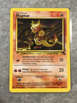 Magmar 39/62 Pokemon TCG Fossil Vintage WOTC Card Regular (Light Play) 1 - Image 1
