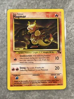 Magmar 39/62 Pokemon TCG Fossil Vintage WOTC Card Regular (Light Play) 2 - Image 1