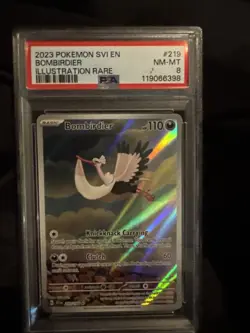 2023 POKEMON SVI EN-SCARLET & VIOLET ILLUSTRATION RARE #219 BOMBIRDIER PSA 8 - Image 1