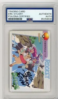 PSA Signed Eric Stuart Team Rocket Bandai Carddass Pokemon 1998 - Image 1