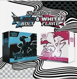 Pokemon TCG SV Black Bolt & White Flare Elite Trainer Box Combo Presale ’25 Seal - Image 1