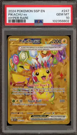 Pokemon Pikachu ex Surging Sparks Hyper Rare #247 PSA 10 Gem Mint - Image 3