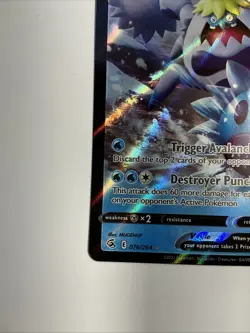 Crabominable V 076/264 Swsh08: Fusion Strike Holo Pokemon TCG Ultra Rare Card - Image 3