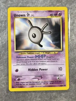 Unown [K] 58/64 Pokemon TCG Neo Revelation Vintage WOTC Card Regular Light Play - Image 1