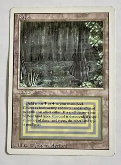 Magic the Gathering Bayou Revised Edition Dual Land Regular Card - Image 1