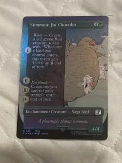 MTG Final Fantasy Summon: Fat Chocobo Borderless Foil - Image 2