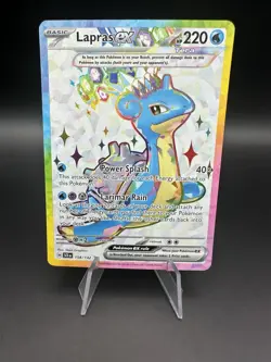 Pokemon Stellar Crown SV07 Lapras ex 158/142 UR Full Art Ultra Rare NM - Image 1