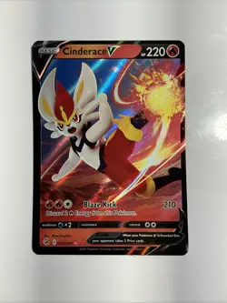 Cinderace V 043/264 Swsh08: Fusion Strike Holo Pokemon TCG Ultra Rare - Image 1