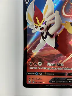 Cinderace V 043/264 Swsh08: Fusion Strike Holo Pokemon TCG Ultra Rare - Image 3