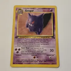 Gengar 20/62 HP/DMG 1st Edition Non-Holo Fossil Rare PokÃ©mon Card - Image 1
