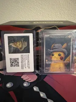 2023 Pokemon TCG Pikachu VAN GOGH with Grey Felt Hat Promo Card SVP 085 - Image 1