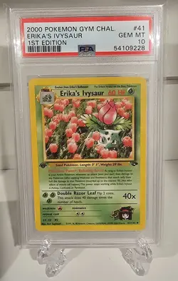 PSA 10 Pokemon Erika's Ivysaur #41 - 1st Edition Gym Challenge - Image 1