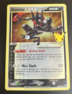Pokemon Card TCG - Greninja Gold Star SWSH144 Black Star Promo Celebrations NM - Image 1
