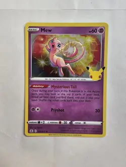 Mew Holo Rare Pokemon Card 011/025 Celebrations Near Mint - Image 1