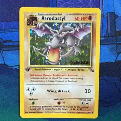 Aerodactyl 1/62 Fossil-1st Edition Holo Pre-Release Stamp Pokemon Card MP - Image 5
