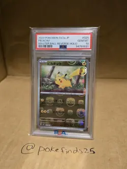 PSA 10 Pikachu Master Ball Reverse Holo 025/165 sv2a 151  Pokemon Card  Japanese - Image 3