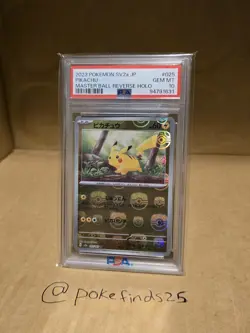 PSA 10 Pikachu Master Ball Reverse Holo 025/165 sv2a 151  Pokemon Card  Japanese - Image 9