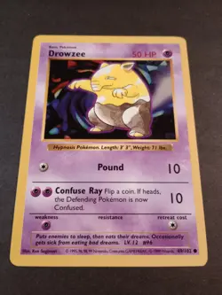 Pokemon Base Set Shadowless Drowzee Common Card 49/102 NM - Image 2