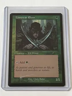 Llanowar Elves 1  MTG Dominaria United Promos 2023  Mint - 9.0 +  Foil Rare - Image 1