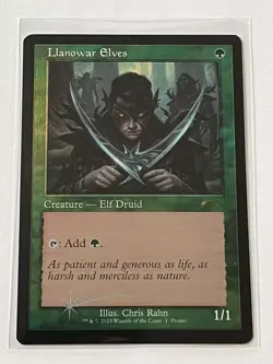 Llanowar Elves 1  MTG Dominaria United Promos 2023  Mint - 9.0 +  Foil Rare - Image 2