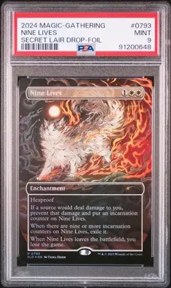 2024 MTG SECRET LAIR DROP FOIL #793 NINE LIVES PSA 9 - Image 1