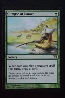 Magic The Gathering MTG GLIMPSE OF NATURE Champions of Kamigawa LP Played - Image 1