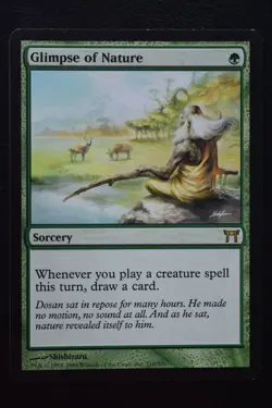 Magic The Gathering MTG GLIMPSE OF NATURE Champions of Kamigawa LP Played - Image 3