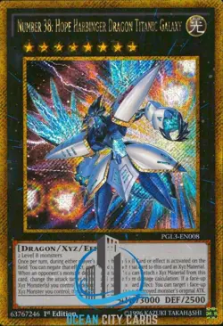 Yugioh PGL3-EN008 Number 38: Hope Harbinger Dragon Titanic Galaxy Gold 1st ed - Image 1