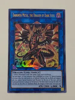 Yugioh Darkness Metal the Dragon of Dark Steel Limited Ultra Rare NM - Free Holo - Image 1