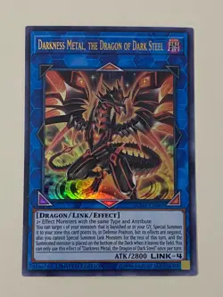 Yugioh Darkness Metal the Dragon of Dark Steel Limited Ultra Rare NM - Free Holo - Image 3