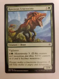 MTG Magic The Gathering Card Ravenous Leucrocota Creature Beast Green Conspiracy - Image 1