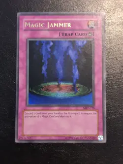 Yu-Gi-Oh! ULTRA RARE HOLO CARD MAGIC JAMMER MRD-128 1996 VINTAGE PRINT VLP - Image 1