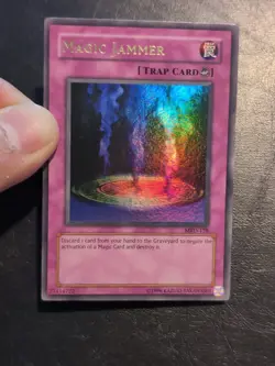 Yu-Gi-Oh! ULTRA RARE HOLO CARD MAGIC JAMMER MRD-128 1996 VINTAGE PRINT VLP - Image 3