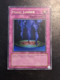 Yu-Gi-Oh! ULTRA RARE HOLO CARD MAGIC JAMMER MRD-128 1996 VINTAGE PRINT VLP - Image 6