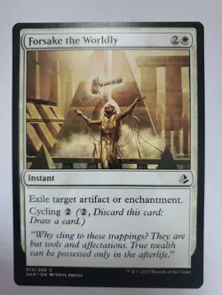 MTG Magic The Gathering Card Forsake the Worldly Instant White Amonkhet 2017 - Image 1