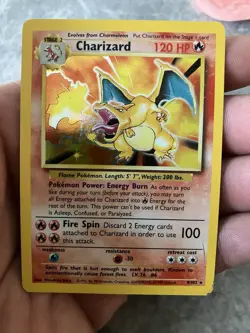 Pokemon TCG Charizard Base Set Holo Rare Card 4/102 WOTC 1999 Vintage - Image 1