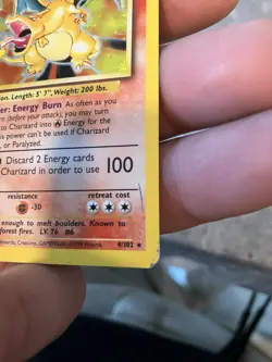 Pokemon TCG Charizard Base Set Holo Rare Card 4/102 WOTC 1999 Vintage - Image 6