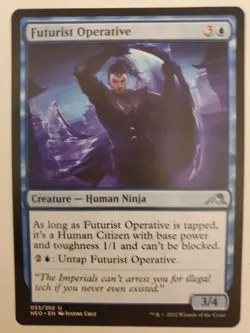 MTG Magic The Gathering Card Futurist Operative Creature Human Ninja Blue Kamiga - Image 1