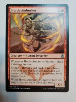 MTG Magic The Gathering Card Horde Ambusher Creature Human Berserker Red - Image 1