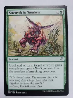 MTG Magic The Gathering Card Strength in Numbers Instant Green Time Spiral Remas - Image 1