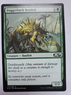 MTG Magic The Gathering Card Daggerback Basilisk Creature Green M19 - Image 1